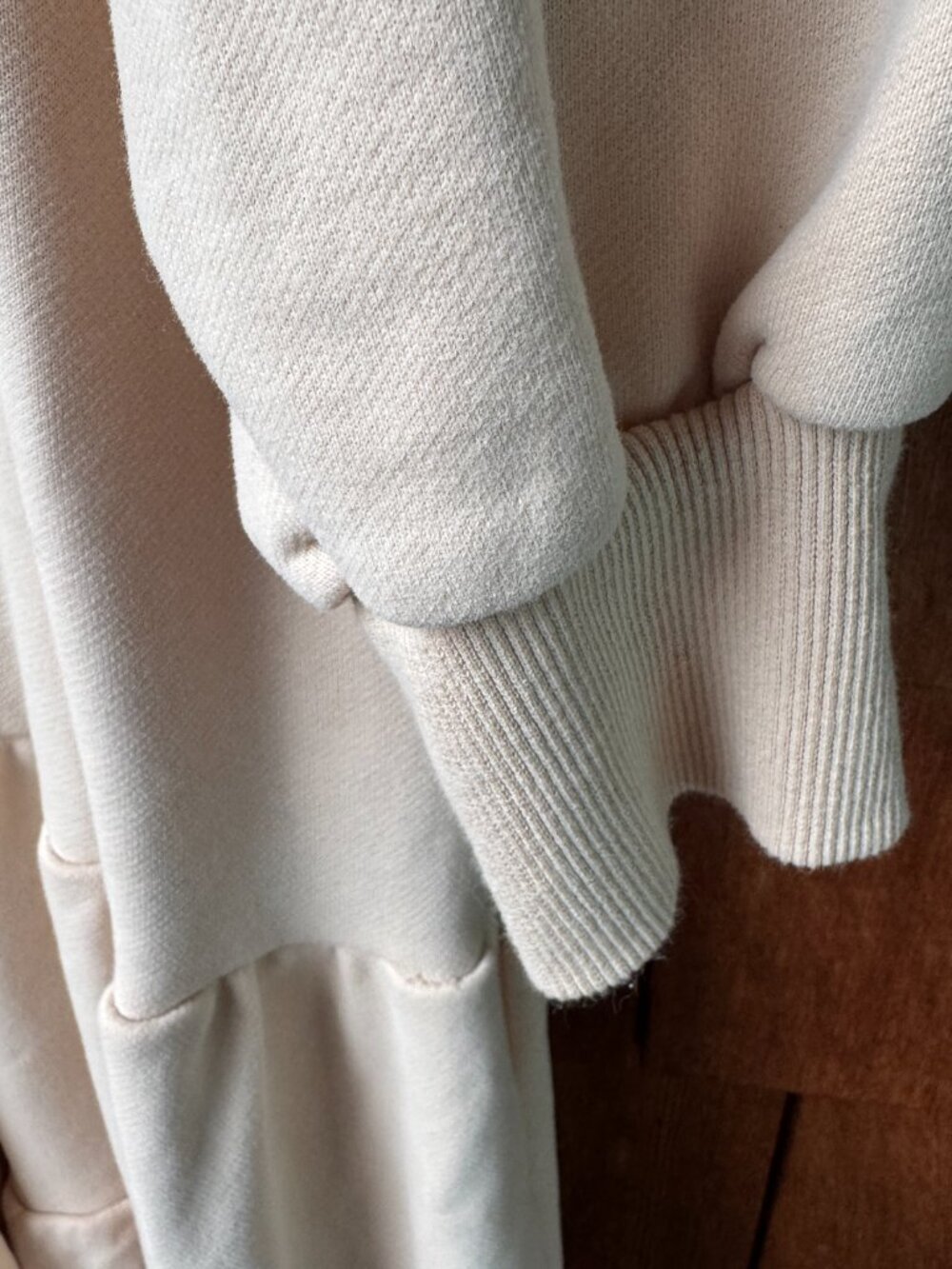 NAP Loungewear Cream Long Sleeve Cotton Tiered Sweatshirt Dress in Women's Large - Picture 11 of 14